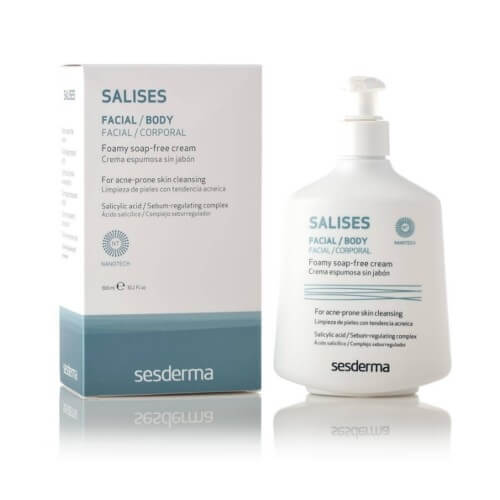 Antibakteriální čisticí gel na obličej a tělo Salises (Foamy Soap-Free Cream) 300 ml