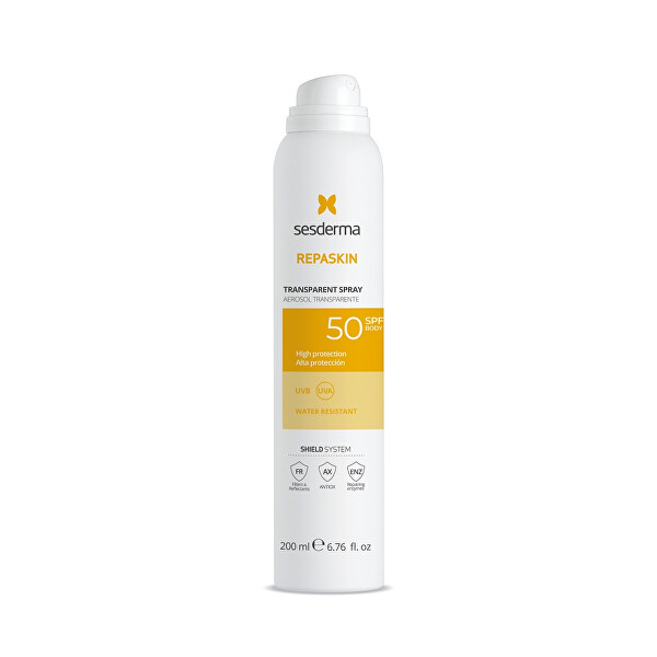 Transparentní sprej na opalování SPF 50 Repaskin (Transparent Spray) 200 ml