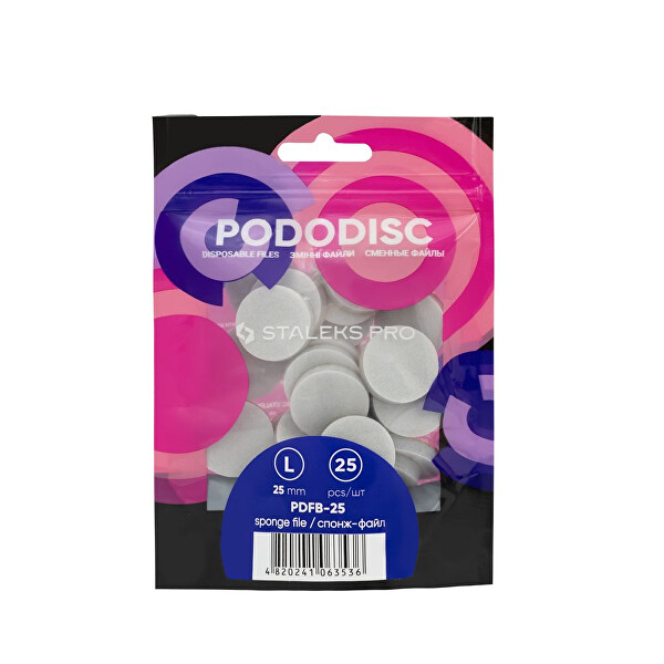 Leštící houbička pro pedikérský kotouč Pro L (Disposable Files-sponges for Pedicure Disc) 25 ks