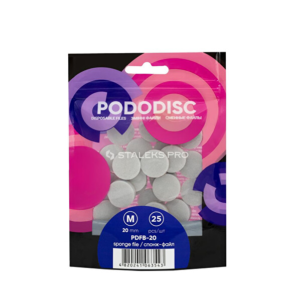 Spugna lucidante per disco pedicure Pro M (Disposable Files-sponges for Pedicure Disc) 25 pz