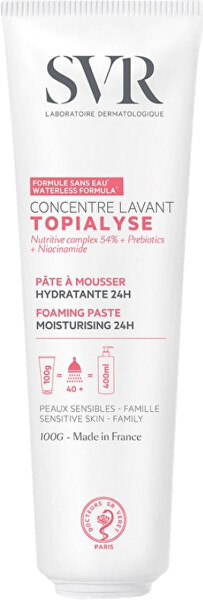 Mycí pěnivá pasta pro citlivou a suchou pokožku Topialyse (Foaming Paste Moisturizing 24H) 100 ml