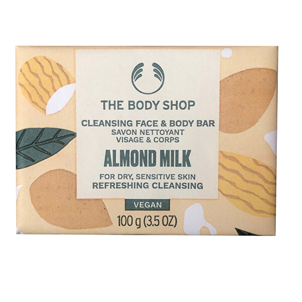 Sapone detergente per viso e corpo per pelle secca e sensibile Almond Milk (Cleansing Face & Body Bar) 100 g
