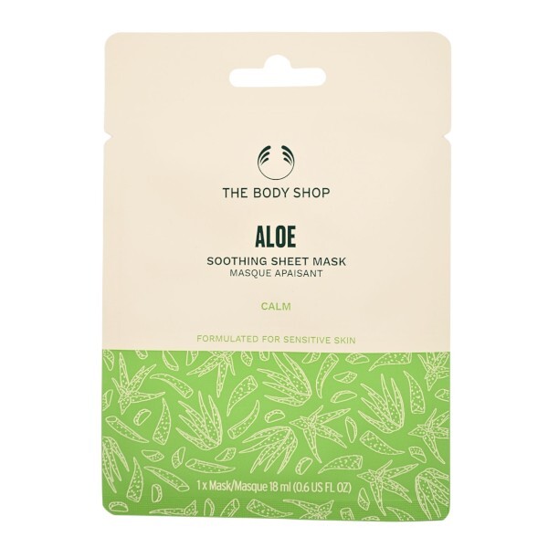 Mască calmantă și exfoliantă pentru față Aloe (Soothing Sheet Mask) 18 ml