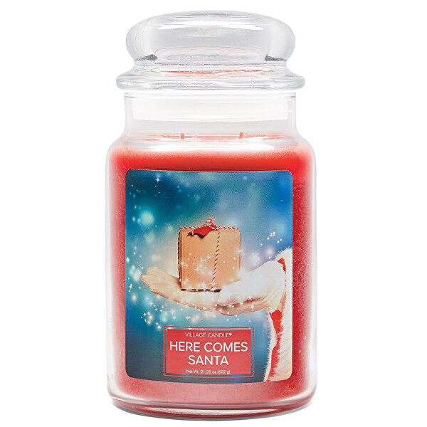 Lumânare parfumată în sticlă vizita lui Moș Crăciun (Here Comes Santa) 602 g