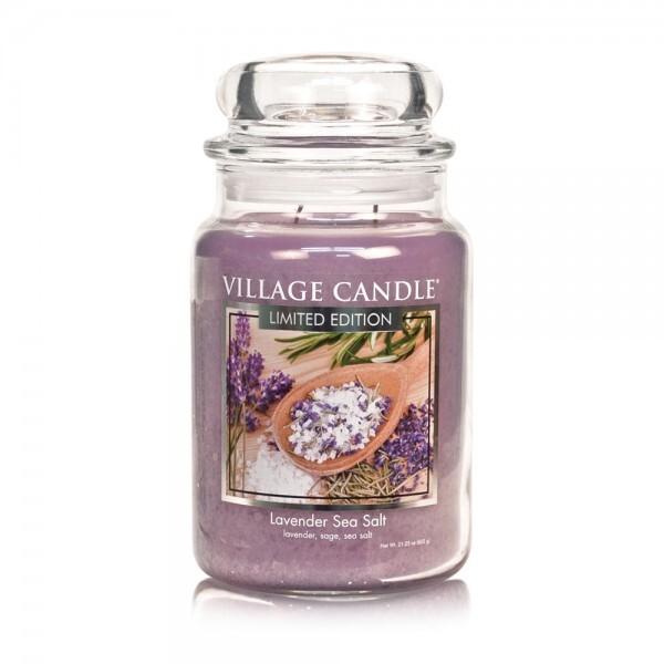 Lumânare parfumată în sticlă Lavandă cu sare de mare (Lavender Sea Salt) 602 g