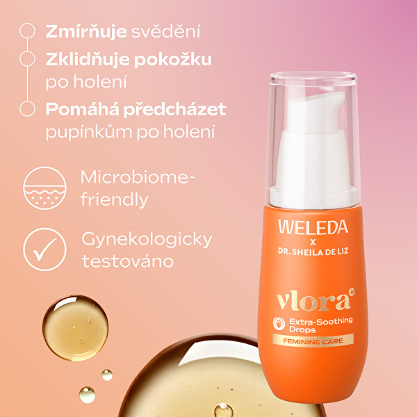 Zklidňující olejová péče pro intimní oblast Vlora+ Extra Soothing Drops 30 ml