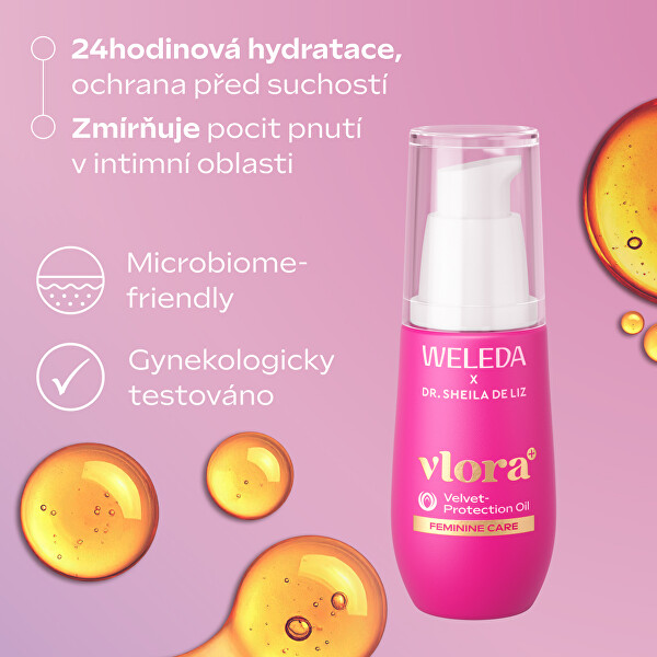 Ochranná olejová péče pro intimní oblast Vlora+ Velvet Protection Oil 30 ml