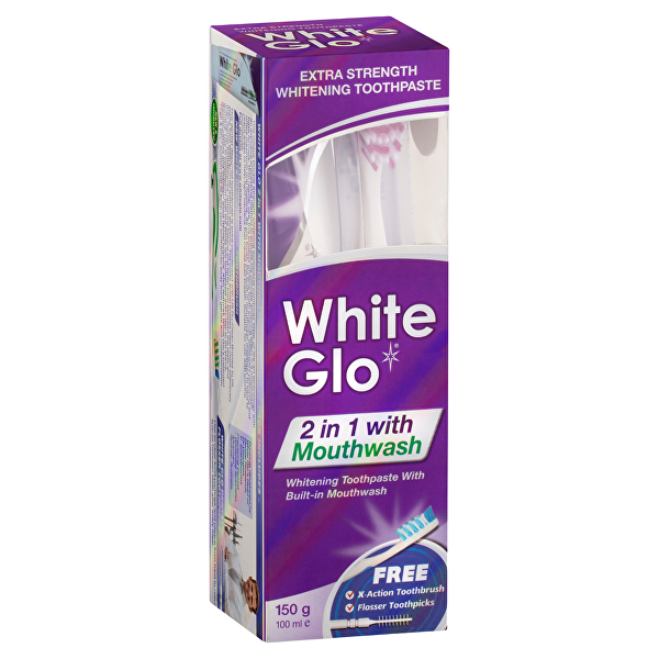 Zubní pasta 2v1 White Glo Whitening Toothpaste 150 g
