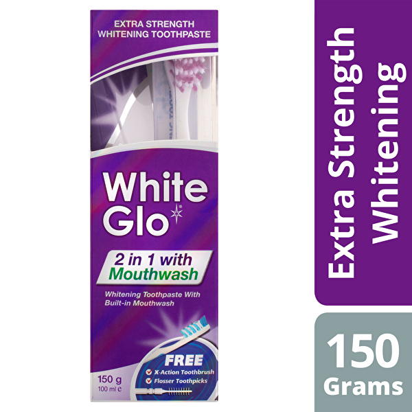 Zubní pasta 2v1 White Glo Whitening Toothpaste 150 g