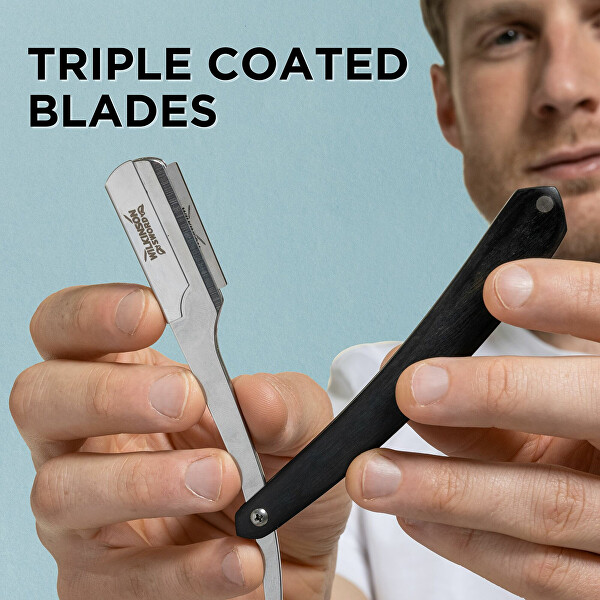 Břitva Cut Throat + náhradní žiletky Double Edge Blades 5 ks