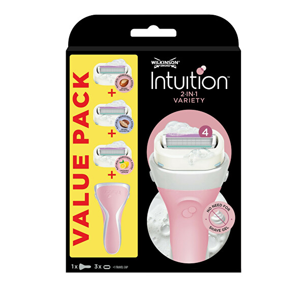 Intuition Variety Edition női borotva + 3 különböző fej