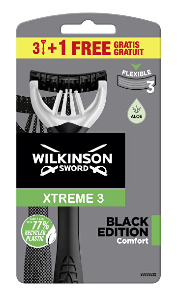 Egyhasználatú borotva férfiaknak Wilkinson Xtreme3 Black Edition Comfort 3+1 db