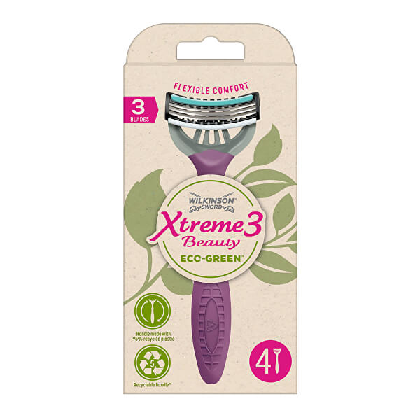 Jednorazový holiaci strojček pre ženy Xtreme3 Beauty ECO Green 4 ks