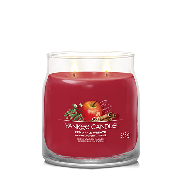 Aromatická svíčka Signature sklo střední Red Apple Wreath 368 g