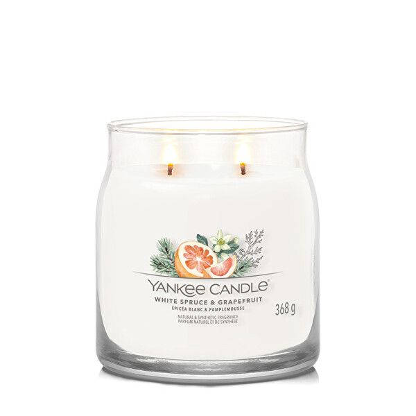 Aromatická svíčka Signature sklo střední White Spruce & Grapefruit 368 g
