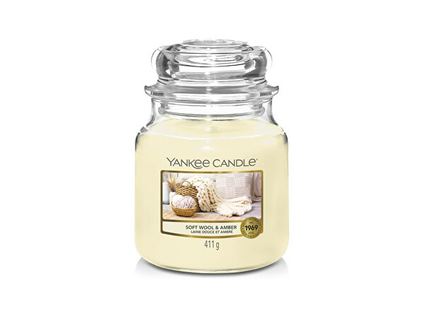 Aromatická sviečka Classic stredná Soft Wool & Amber 411 g