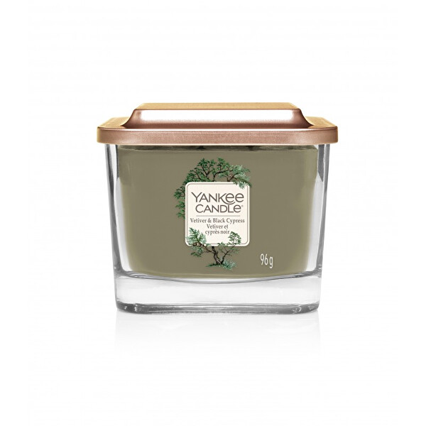 Aromatická svíčka malá hranatá Vetiver & Black Cypress 96 g