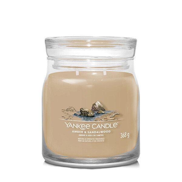 Aromatische Kerze Signature mittleres Glas Amber & Sandalwood 368 g