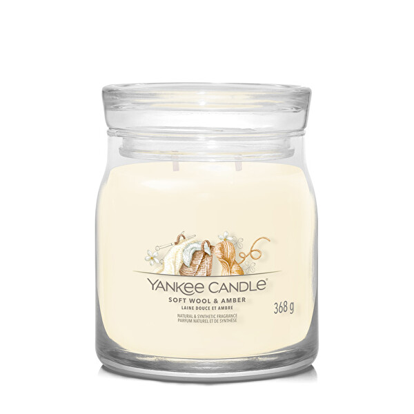Aromatische Kerze Signature mittleres Glas Soft Wool & Amber 368 g
