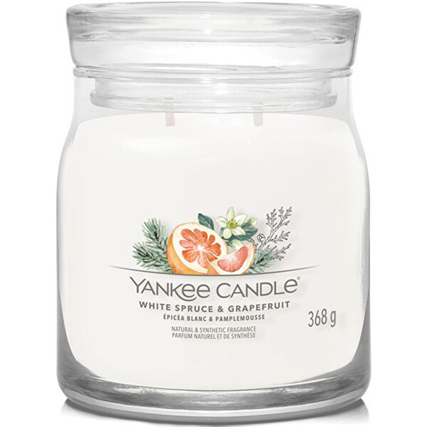 Aromatická svíčka Signature sklo střední White Spruce & Grapefruit 368 g