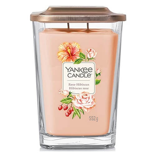 Aromatická svíčka velká hranatá Rose Hibiscus 552 g