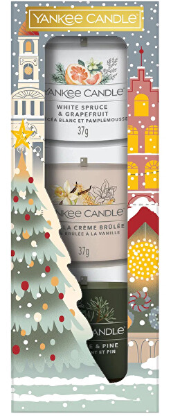 Set regalo candele votive in vetro 3 pz