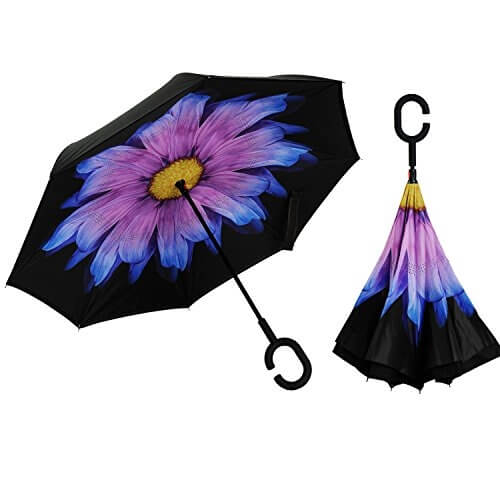 Damen-Regenschirm Outside Purple Daisy Umbrella