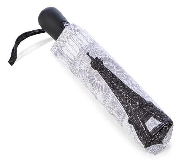 Skládací plně automatický deštník Paris Black and White