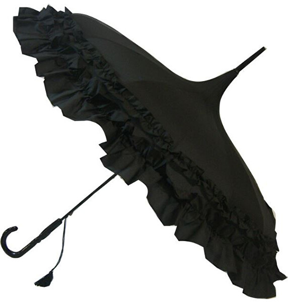 Női esernyő Black Classic Frilled Pagoda
