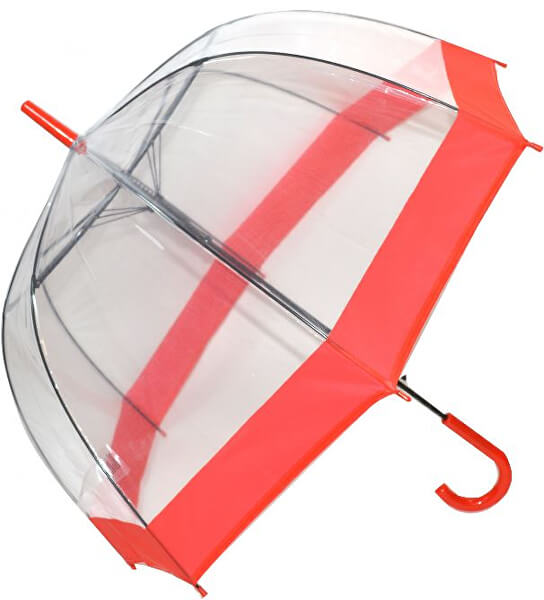 Dámsky palicový dáždnik Clear Dome Red EDSCDR