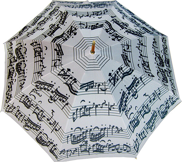 Umbrelă cu baston White Music Notes