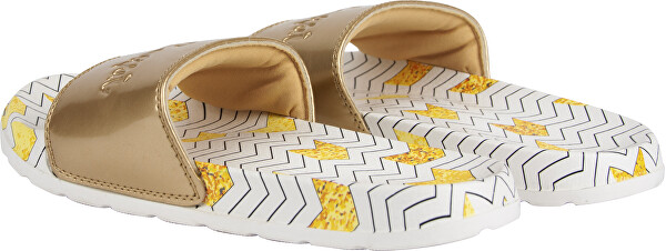 Papuci pentru femei Cleo Alb-3/gold Zigzag