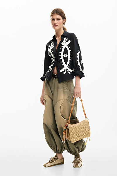 Dámska crossbody kabelka Half Logo Raffia Vo 26SAXO031014