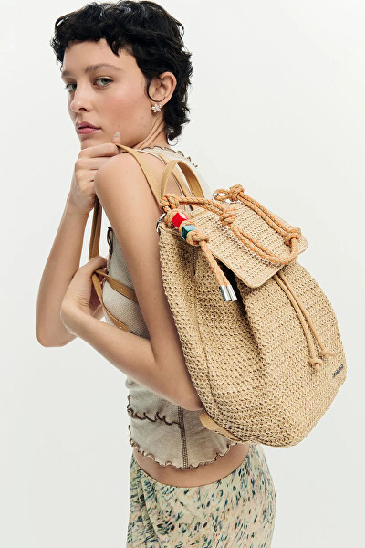 Dámsky batoh Half Logo Raffia L 26SAKO011014