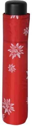 Umbrelă pliantă mecanică pentru femei Mini Edelweiss 700065E01 roșie