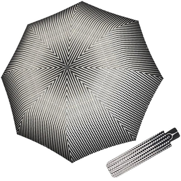 Umbrelă pliabilă complet automată pentru femei Magic Black&White Traced