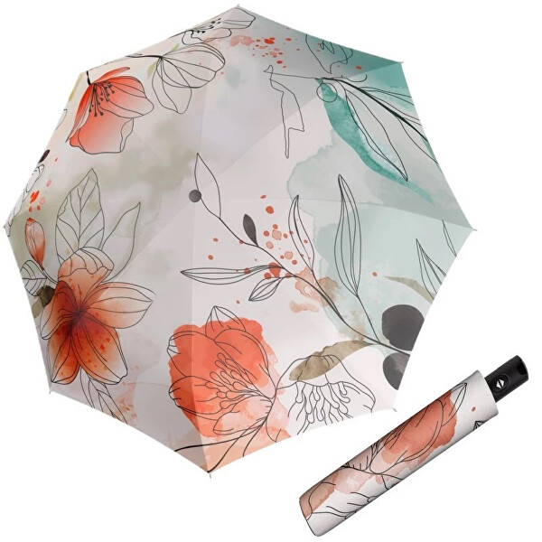 Umbrelă pliabilă complet automată pentru femei Magic Floral