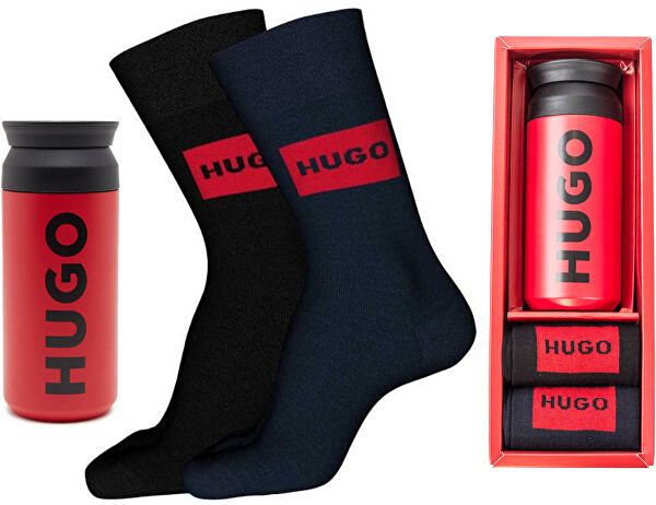 Férfi ajándékkészlet HUGO - zokni és termosz