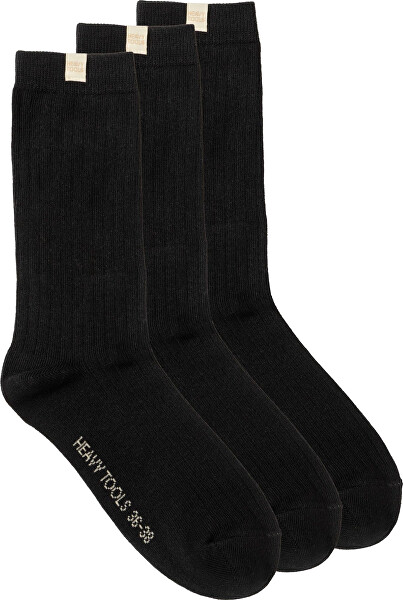 3 PACK - dámské ponožky Olsyani A16-019 Black