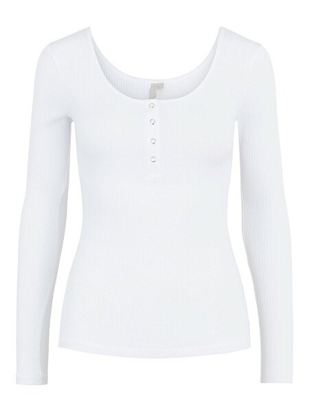 Tricou pentru femei PCKITTE Slim Fit 17101437 Bright alb