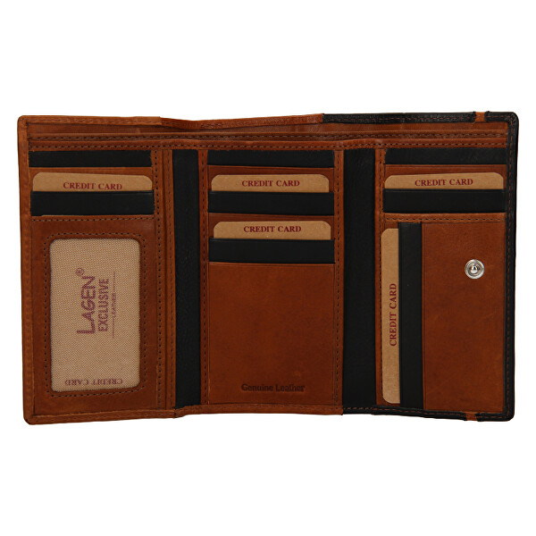 Dámska kožená peňaženka BLC/5305/222 Cgn/Blk