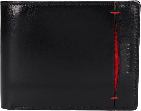 Férfi bőr pénztárca 50749 BLACK/RED