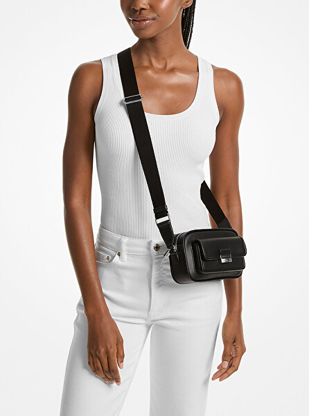 Dámská kožená crossbody kabelka 35R5S2BC0L BLACK