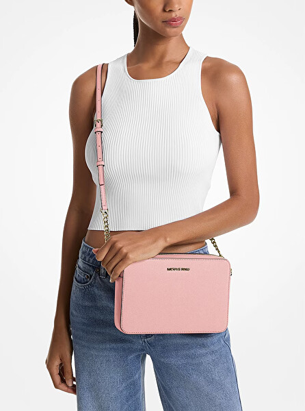 Dámská kožená crossbody kabelka 35T8GTTC9L Powder Blush