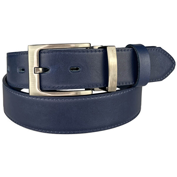 Cintura formale da uomo in pelle 35-020-2-56 blu