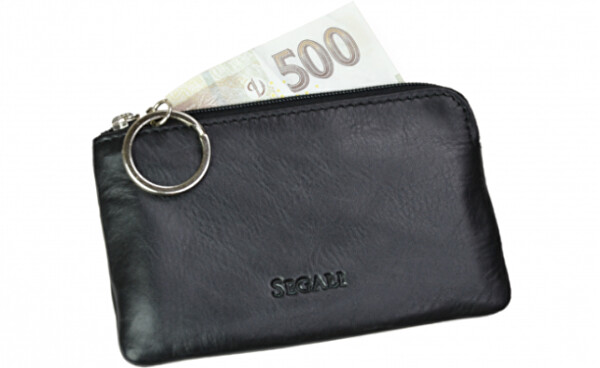 Kožená mini peněženka-klíčenka