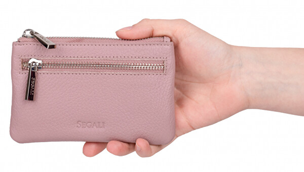 Kožená mini peňaženka-kľúčenka