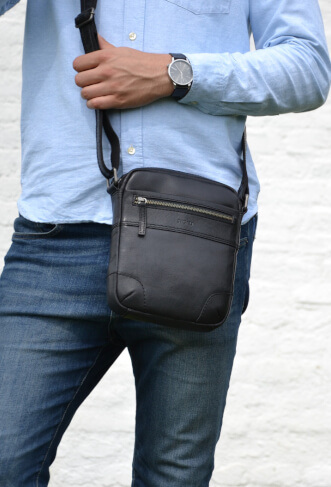 Pánská kožená crossbody taška
