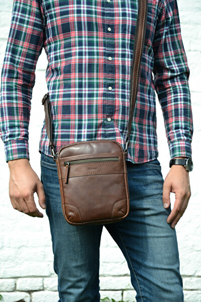 Pánská kožená crossbody taška