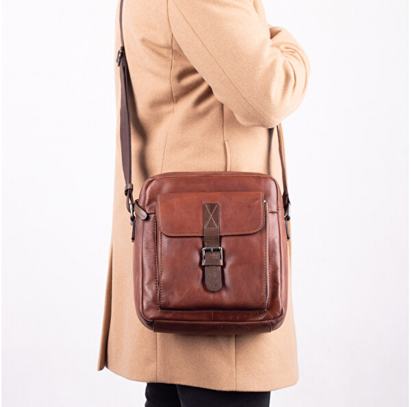Pánská kožená crossbody taška